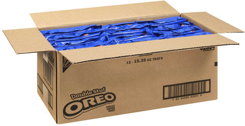 Oreo Double Stuff Chocolate Sandwich Cookie, 15.35 Ounce Tray -- 12 per case.