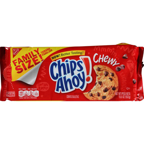 Chips Ahoy Chewy Cookies - Family Size, 19.5 Ounce -- 12 per case.