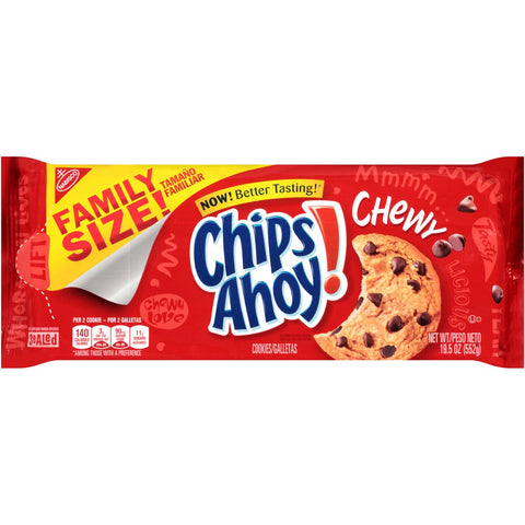 Chips Ahoy Chewy Cookies - Family Size, 19.5 Ounce -- 12 per case.