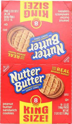 Nutter Butter Peanut Butter Sandwich Cookies, 3.5 Ounce -- 20 per case.