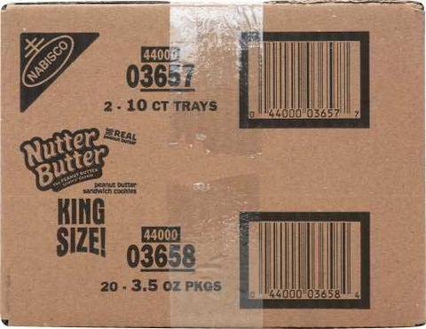 Nutter Butter Peanut Butter Sandwich Cookies, 3.5 Ounce -- 20 per case.