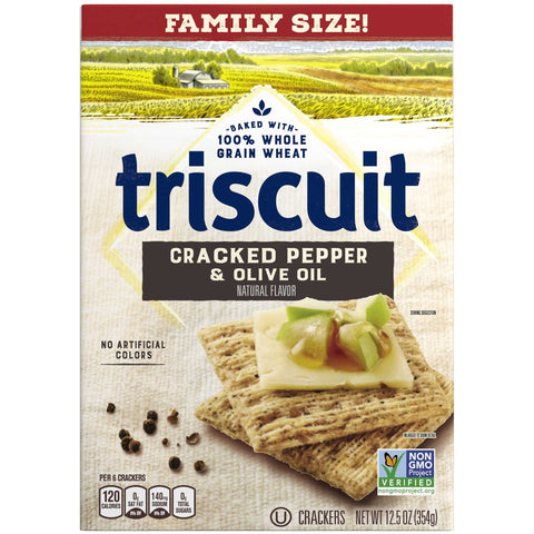 Triscuit Cracked Pepper and Olive Oil Cracker, 12.5 Ounce -- 6 per case.