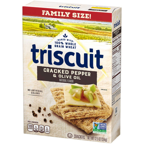 Triscuit Cracked Pepper and Olive Oil Cracker, 12.5 Ounce -- 6 per case.