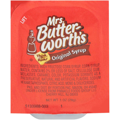 Portion Pac Mrs.ButtersWorth Syrup, 1 Ounce -- 200 per case.