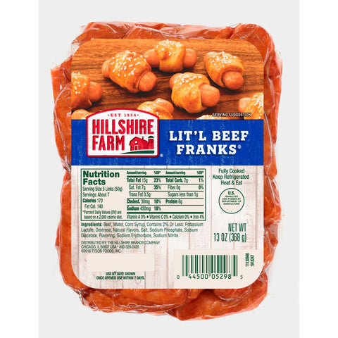 Hillshire Farm Cocktail Little Beef Frank, 13 Ounce -- 12 per case.