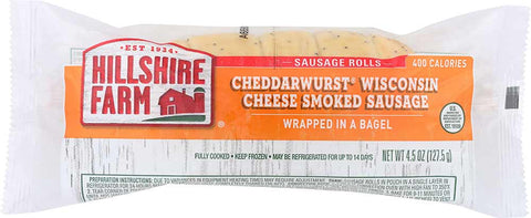 Hillshire Farm Cheddarwurst Smoked Sausage Wrapped in a Bagel, 4.5 ounce pack -- 24 per case