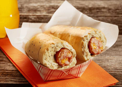 Hillshire Farm Cheddarwurst Smoked Sausage Wrapped in a Bagel, 4.5 ounce pack -- 24 per case