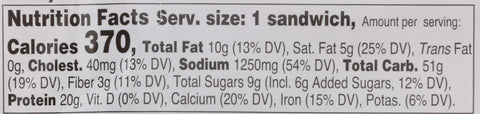 Hillshire Farm Smoky Ham and Cheddar Wedge Sandwich, 0.381 Pound -- 10 per case