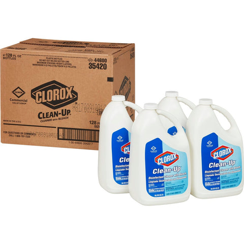 Clorox Clean Up Commercial Solutions Disinfectant Cleaner with Bleach, 128 Fluid Ounce -- 4 per case.