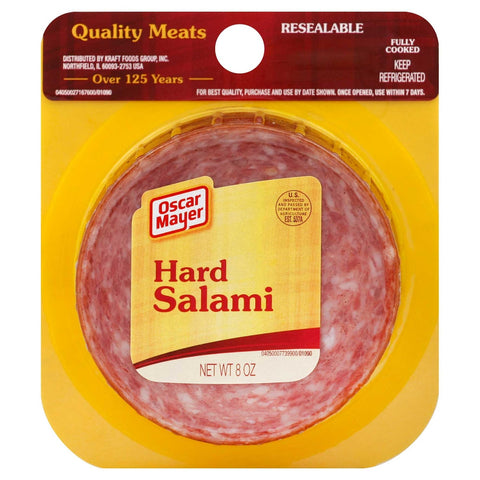 Kraft Oscar Mayer Hard Salami - Sausage, 8 Ounce -- 12 per case.