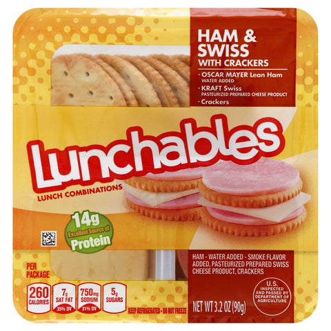Kraft Oscar Mayer Lunchable Ham and Swiss Cheese, 4.5 Ounce -- 16 per case.