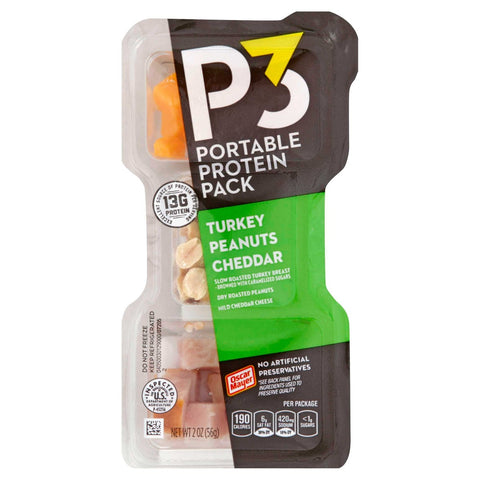 P3 Turkey Cheese with Peanuts Convenience Meal, 2 Ounce -- 10 per case.