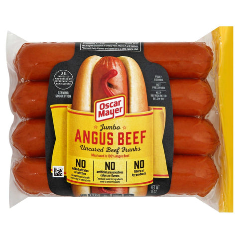 Oscar Mayer Jumbo Beef Franks, 15 Ounce -- 12 per case.