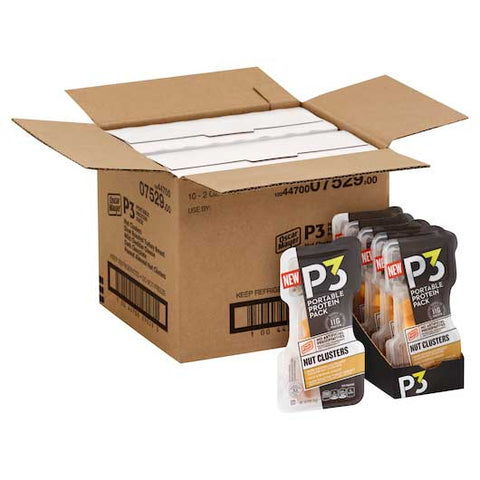P3 Turkey Breast Mild Cheddar Chocolate Peanut Nut Cluster, 2 Ounce -- 10 per case.