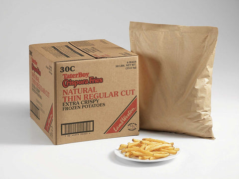 Lamb Weston Taterboy Crispura Natural Thin Regular Cut Potato Fry, 5 Pound -- 6 per case.