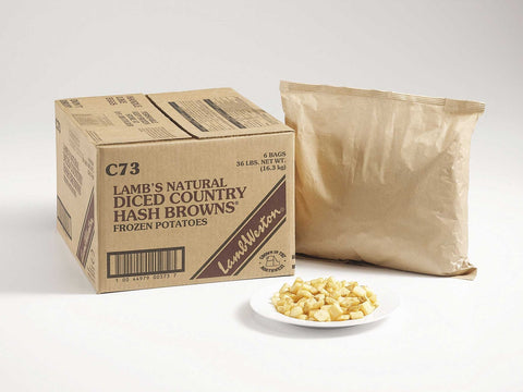 Lamb Weston Supreme Hash Browns and Formed Diced Potato, 6 Pound -- 6 per case.