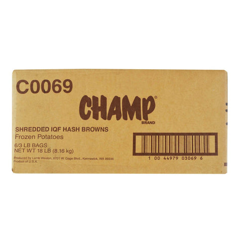 Champ Hashbrowns Potatoes, 3 Pound -- 6 per case