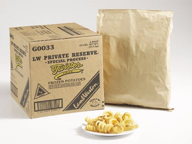 Lamb Weston Ultra Premium Twister Cut Potato Fry, 5 Pound -- 6 per case.