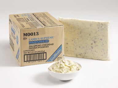 Lamb Weston Lambs Supreme Redskin Jalapeno Cheddar Mashed Potato, 4 Pound -- 6 per case.