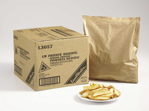 Lamb Weston LW Private Reserve Pinwheel Wedge Cut Potato Fry, 5 Pound -- 6 per case.