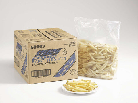 Steath Fries Natural Thin Seasoned Coated Regular Cut Premium French Fry, 5 Pound -- 6 per case.