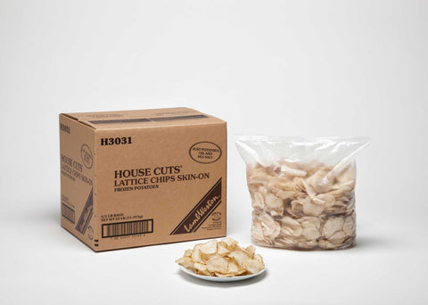 House Cuts Lattice Chips Skin On Potatoes, 5 Pound -- 5 per case.