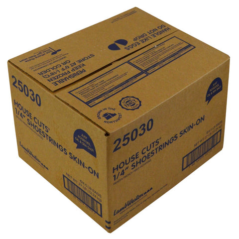 House Cuts 1/4 inch Shoestrings Skin On French Fried Potatoes, 4.5 Pound -- 6 per case.