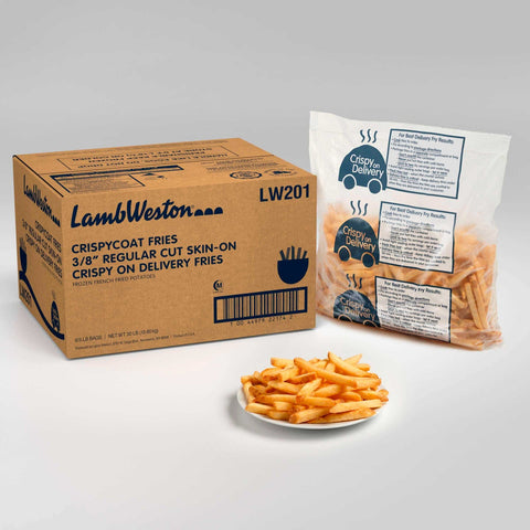 Lamb Weston CrispyCoat Fries Regular Cut Skin On Crispy On Delivery Potato Fry, 5 Pound -- 6 per case