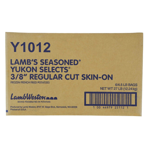 Yukon Selects 3/8 inch Regular Cut Skin On Potatoes, 4.5 Pound -- 6 per case.