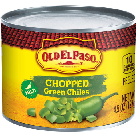 Old El Paso Peppers Small Chopped Green Chilies, 4.5 Ounce -- 24 per case.