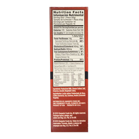 Sargento Sharp Cheddar Snack, 1.5 Ounce -- 72 per case.