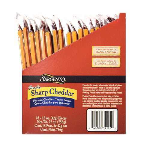 Sargento Sharp Cheddar Snack, 1.5 Ounce -- 72 per case.