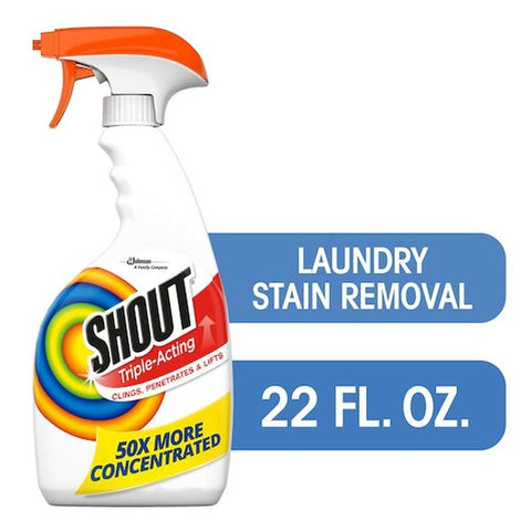 Shout Triple Acting Laundry Stain Remover, 22 Fluid Ounce Trigger -- 8 per case