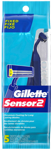 Sensor2 Two Blade Long Handle Disposable Razor, 5 count per pack -- 36 per case.
