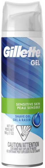 Gillette Sensitive Skin Shave Gel, 7 Ounce -- 12 per case.
