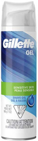 Gillette Sensitive Skin Shave Gel, 7 Ounce -- 12 per case.