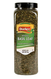Durkee Basil Leaf - 5.5 oz. container, 6 per case