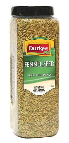 Durkee Whole Fennel Seed - 14 oz. container, 6 per case
