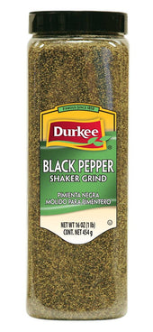 Durkee Shaker Grind Black Pepper - 16 oz. container, 6 per case