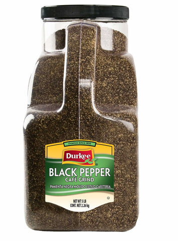 Durkee Cafe Grind Black Pepper - 5 lb. container, 1 per case