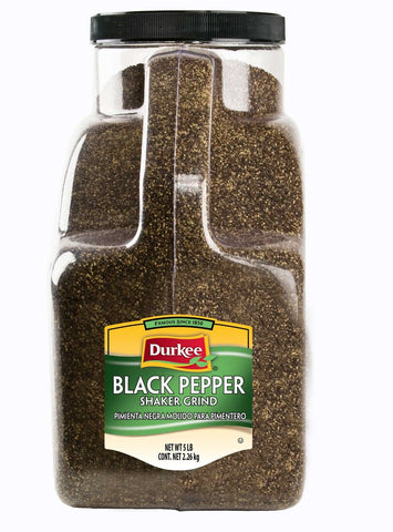 Durkee Shaker Grind Black Pepper - 5 lb. container, 1 per case