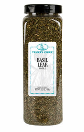 Traders Choice Whole Basil Leaf - 5.5 oz. container, 6 per case
