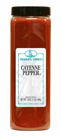Traders Choice Cayenne Pepper - 16 oz. container, 6 per case