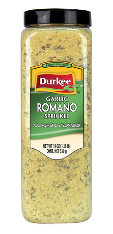 Durkee Garlic Romano Sprinkle - 19 oz. container, 6 per case