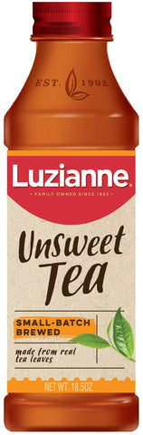 Luzianne Ready To Drink Unsweet Tea, 18.5 Ounce -- 12 per case.