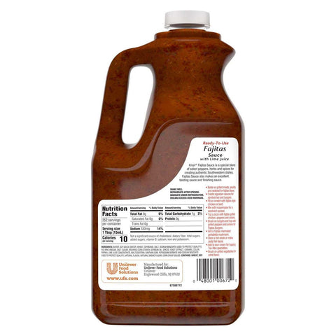 Knorr Professional Ready-to-Use Fajitas Sauce with Lime Juice Jug, 1 gallon -- 2 per case