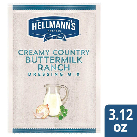 Hellmann's Creamy Country Buttermilk Ranch Salad Dressing Dry Mix Pouch, 3.12 Ounce -- 18 per case