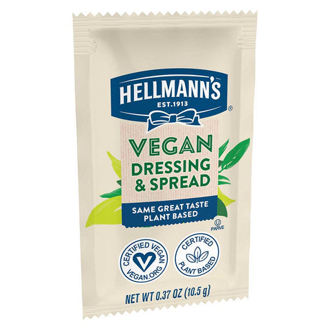 Hellmann's Vegan Mayonnaise Dressing and Spread Sachet, 0.37 Ounce -- 160 per case