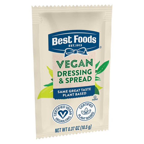 Best Foods Vegan Mayonnaise Dressing and Spread Sachet, 0.37 Ounce -- 160 per case