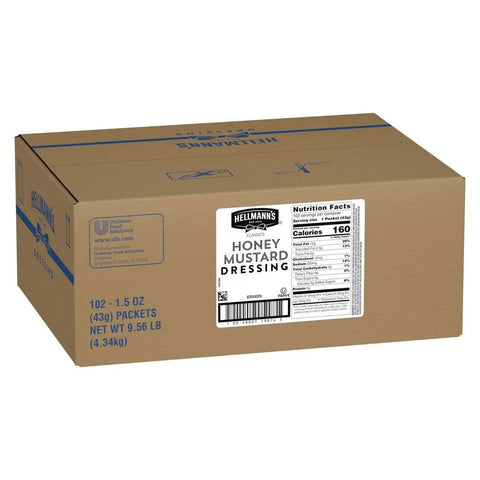 Hellmann's Classics Honey Mustard Salad Dressing Portion Control Pack, 1.5 Ounce -- 102 Per Case